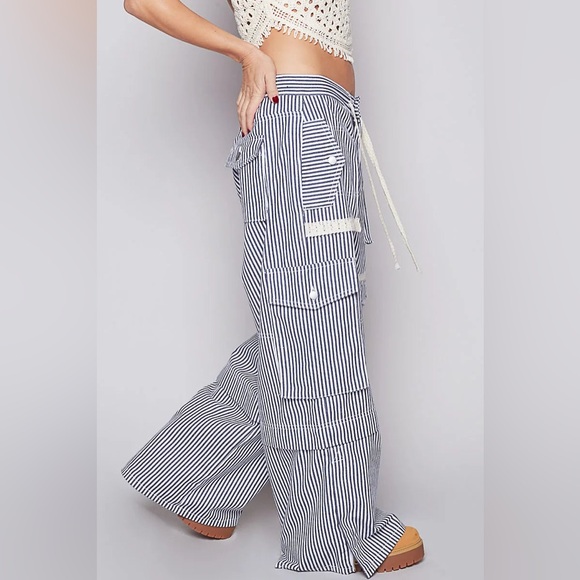 POL Pants - POL “ Threadway Twill “ Denim Cargo Pants | Denim Stripe
